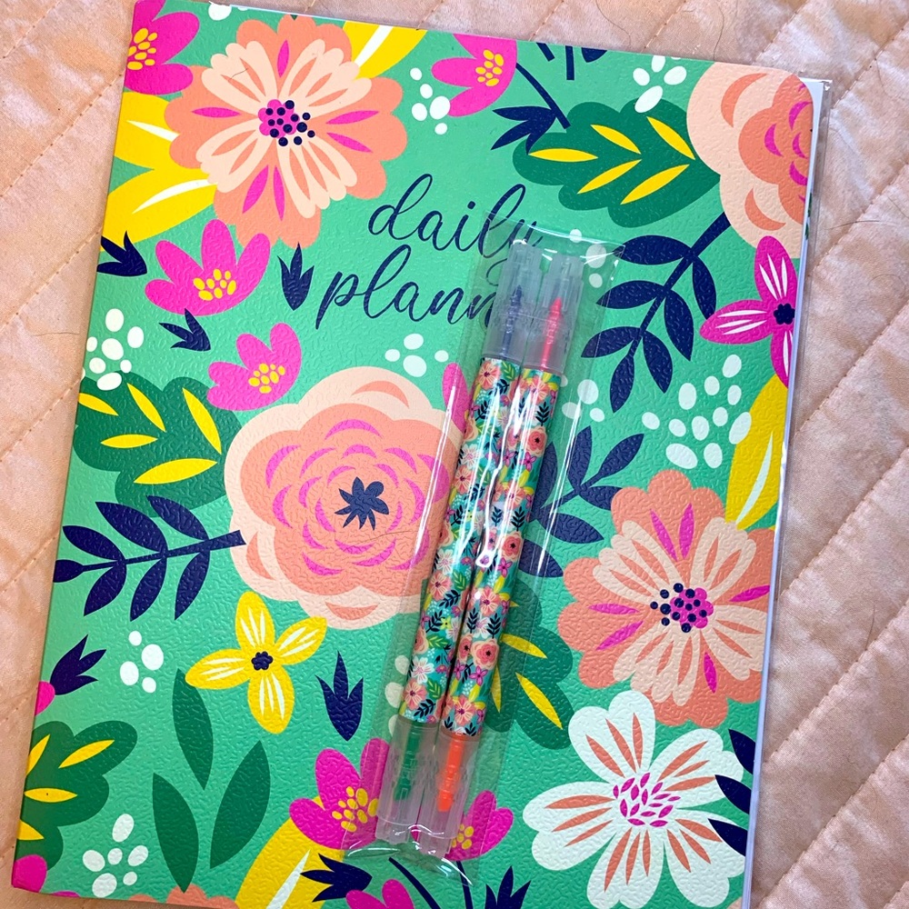 Daily Planner w/ Pen & Stickers Brand New